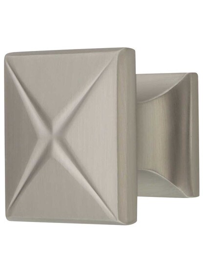 Southport Square X Knob - 1 3/8 inch Square in Satin Nickel.
